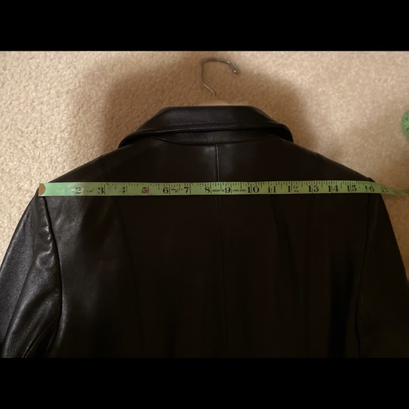 Leather Coat/Jacket with Tie Belt, Size Small, JLC New York - Picture 5 of 7